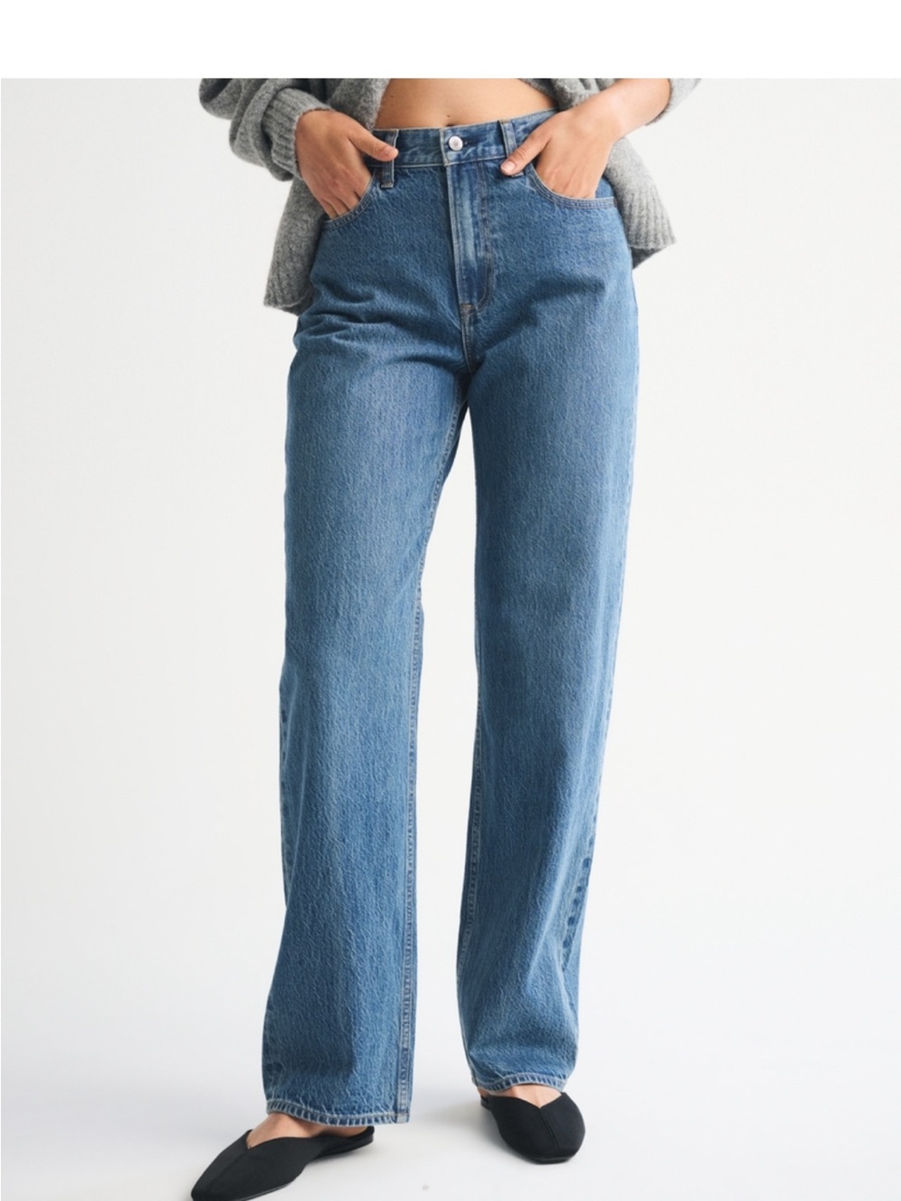 Abercrombie & Fitch High Rise Loose Jeans Size 27 Long